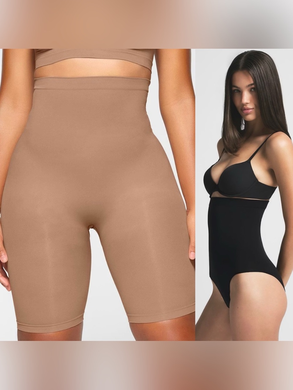 Set of 2! SKIMS Black High-Rise Shaping Shorts